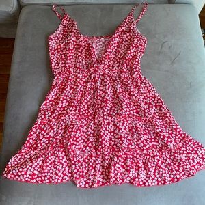 Red/White Floral Printed Sundress Size L